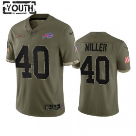 Tröjor Buffalo Bills Von Miller 40 Olive 2022 Salute To Service - Barn